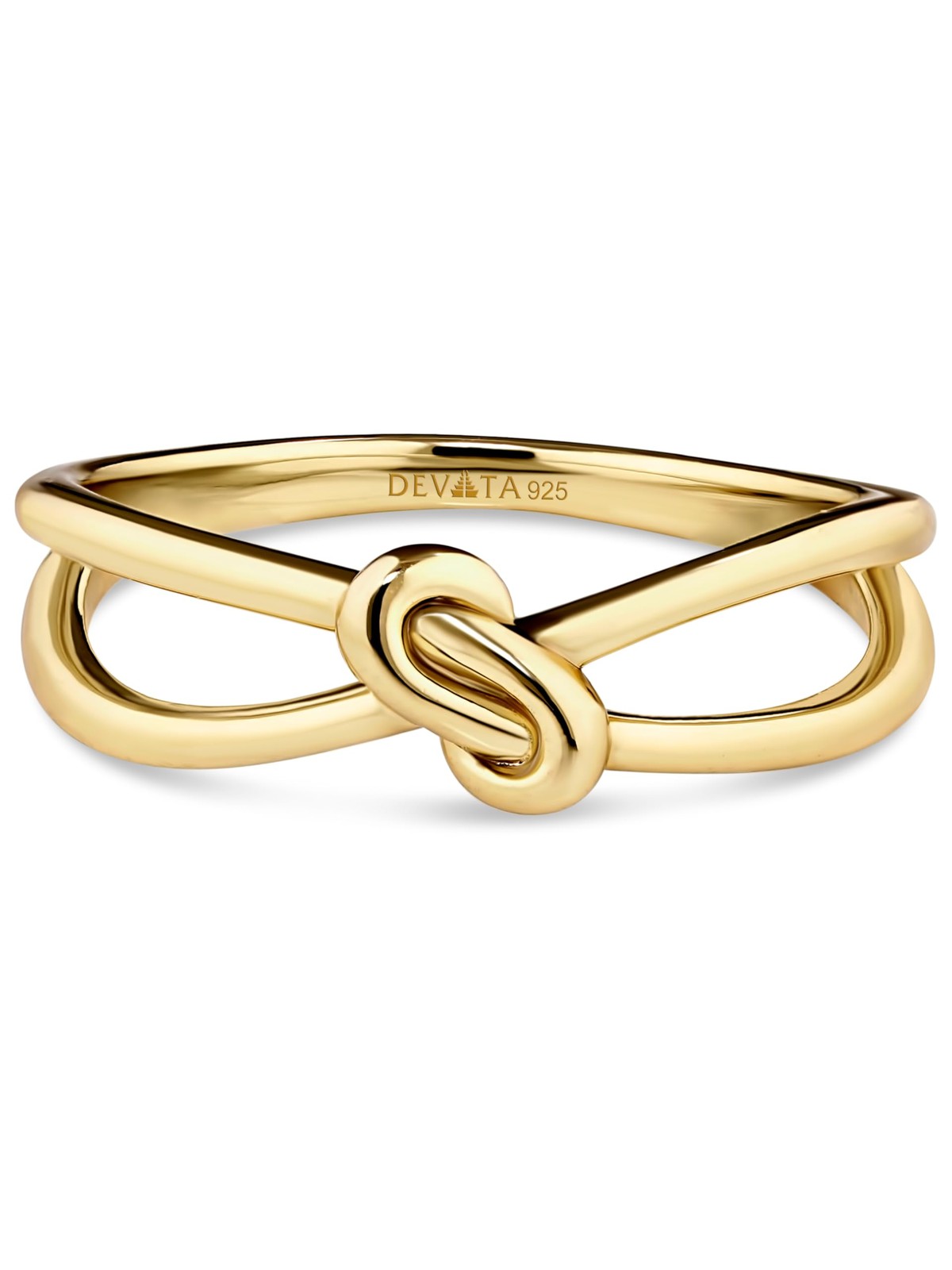 DEVATA Love Knot Ring in Gold Plated Sterling Silver 925 LVR7227 (Size 07)