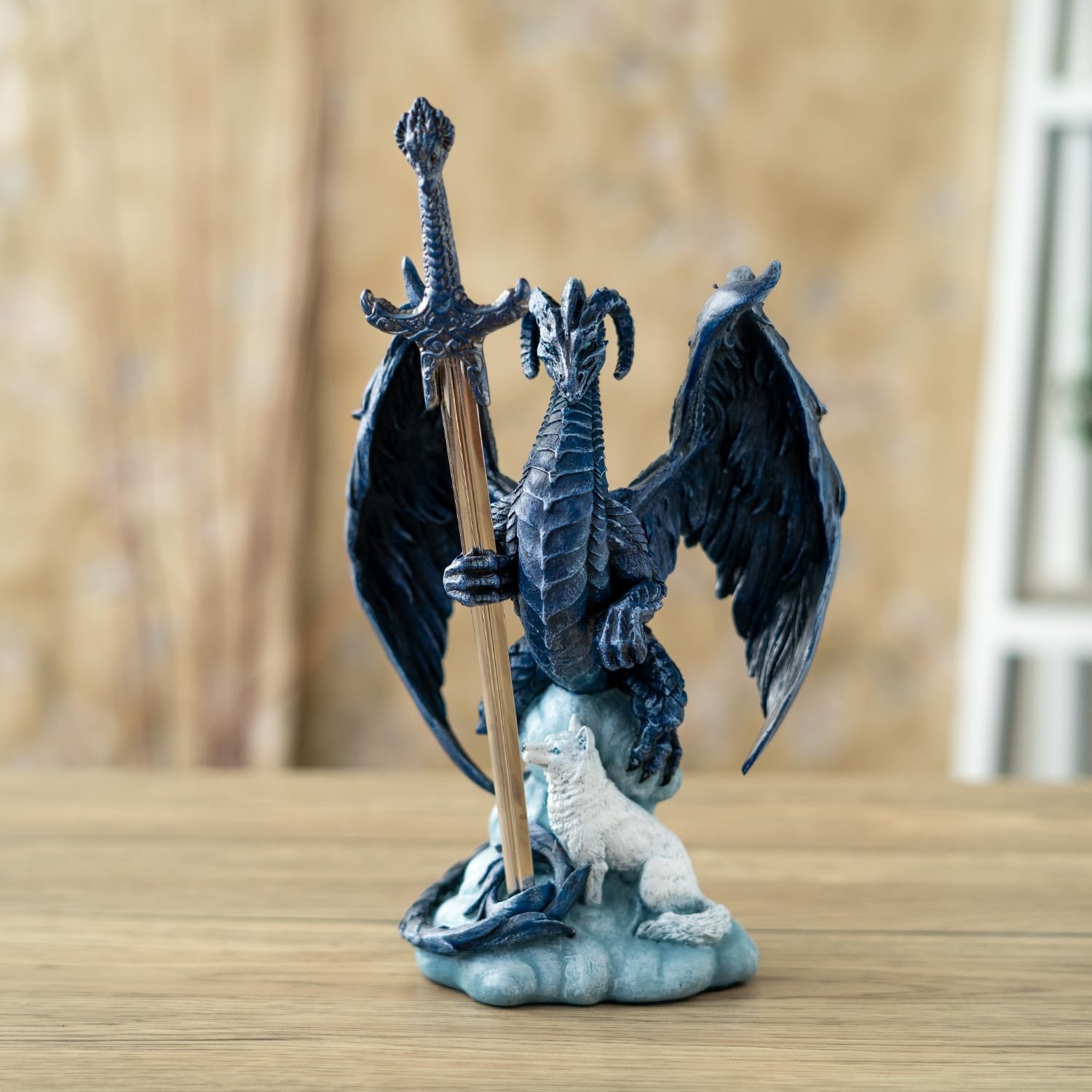 Pacific Giftware Dragon Wolf Letter Opener Hand Painted Resin Figurine