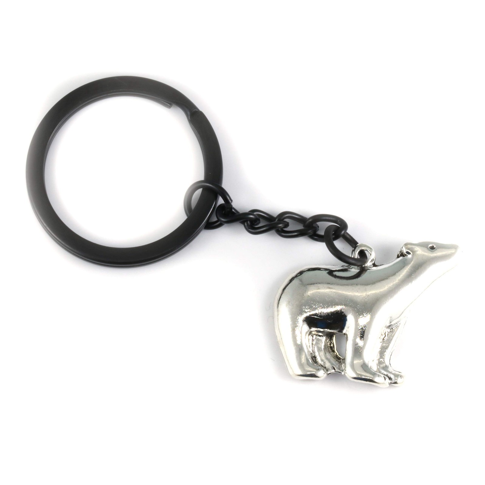 Polar Bear Charm Keychain Jewelry Animal Gift for Mom Dad Women Men Boys Girls