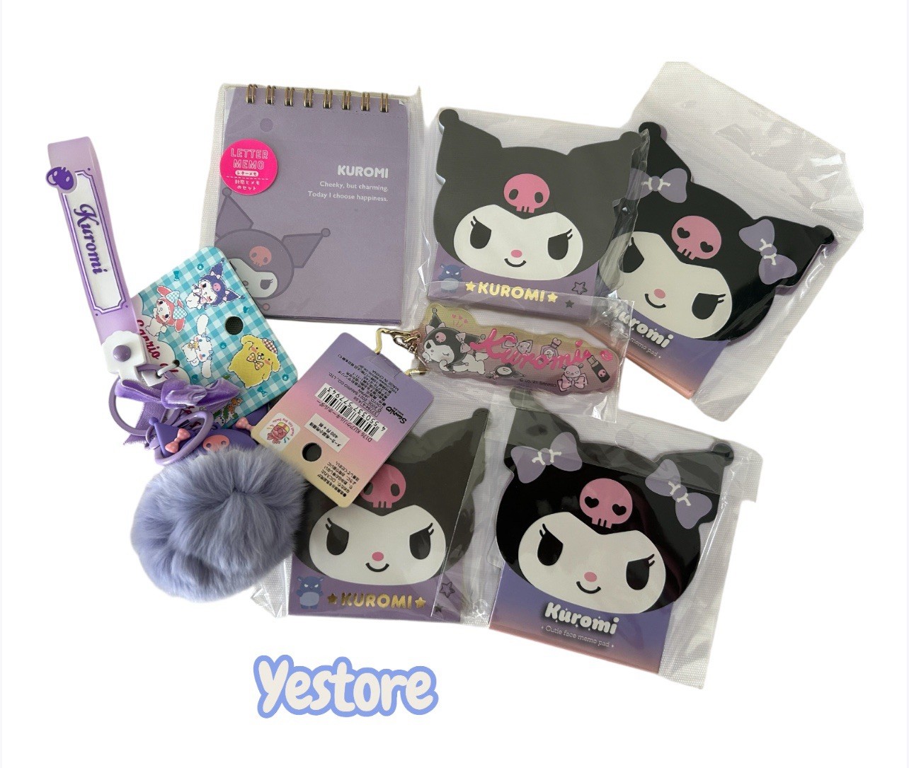 Kuromi Friends mini Memo Keychain Key Fob Mixed Lot Stationery Kawaii Anime