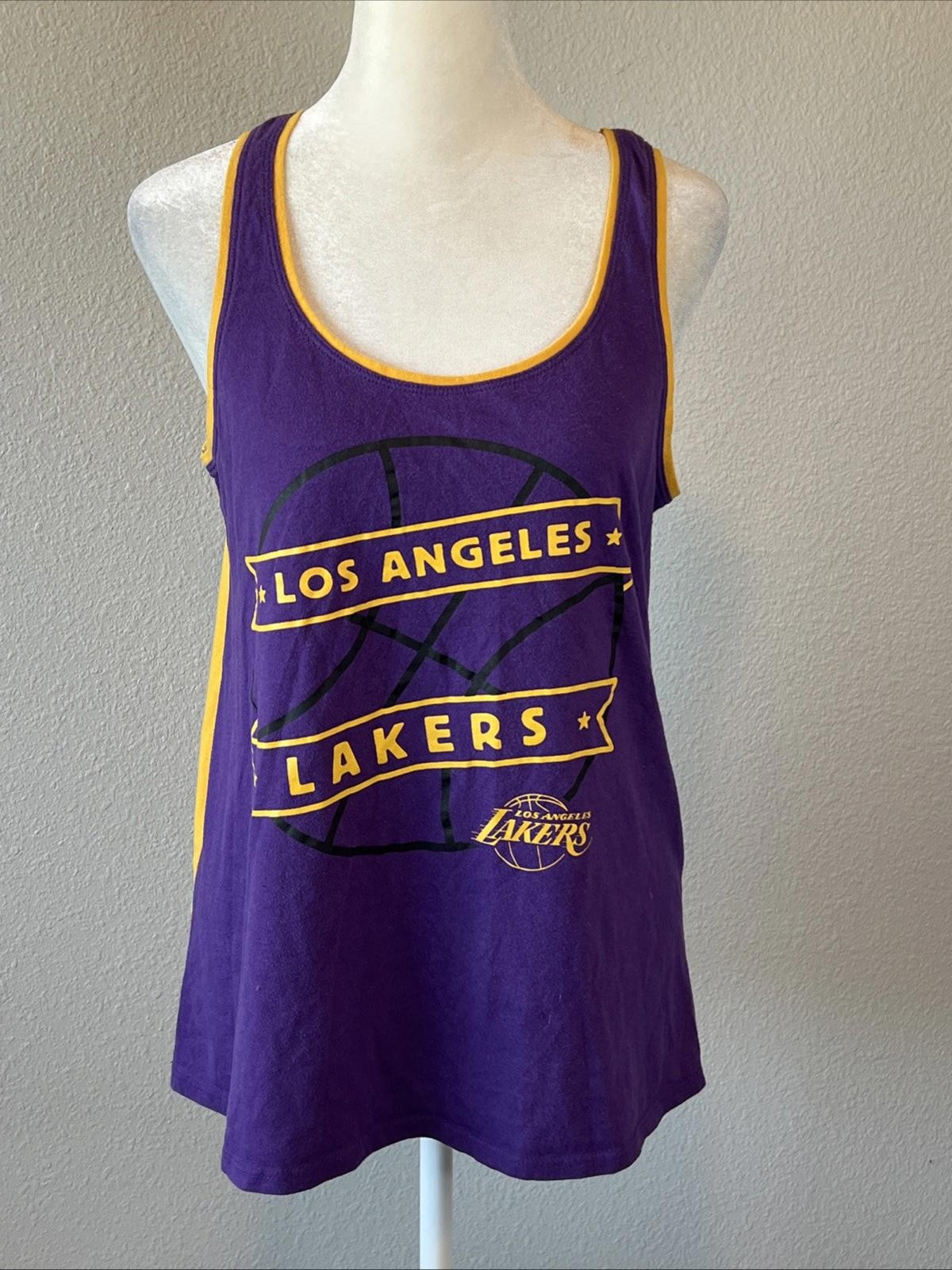 Lakers Tie Back Logo Tank Top Purple/Yellow Size Large
