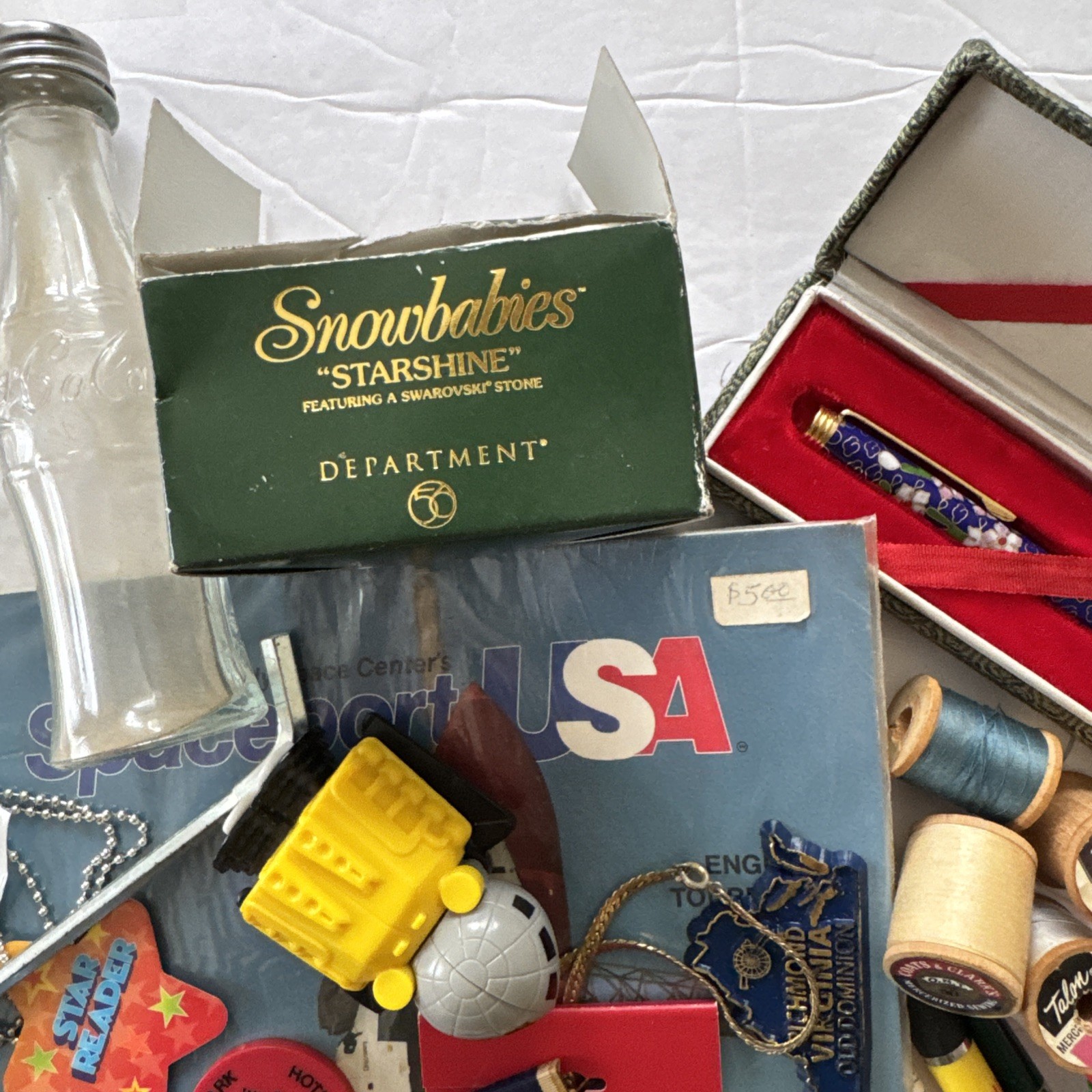 HUGE JUNK DRAWER Trinket Lot Vintage Knick Knacks Jewelry Pins Figures Etc.