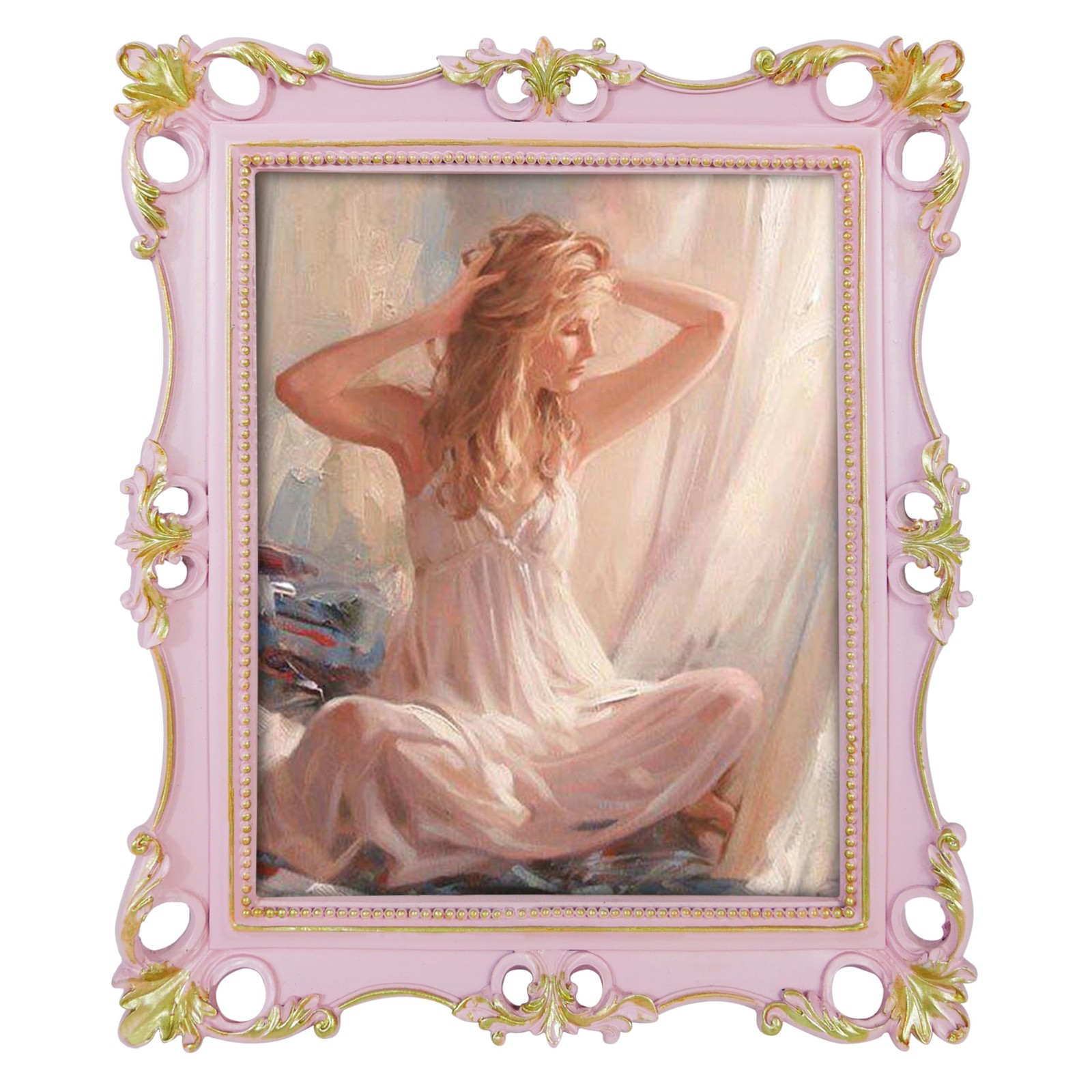 SIMON’S SHOP 8×10 Vintage Rococo Pink Picture Frame Wall/Table Display
