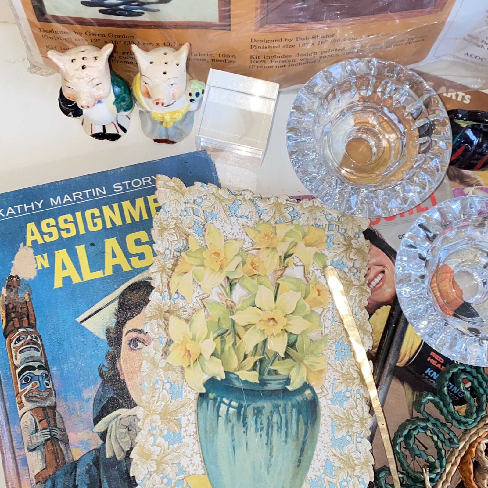 Grandma’s Vintage Junk Drawer Lot-Crafts Knick Knacks Kitchen Crystal Home Decor