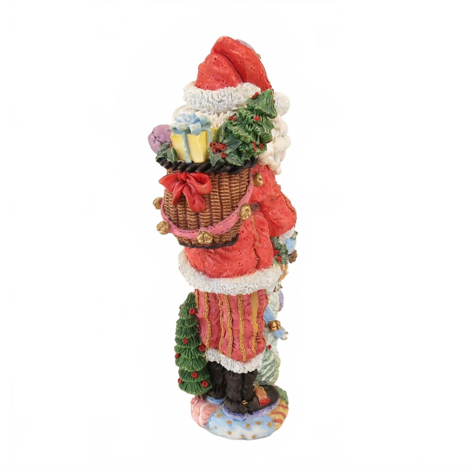 Possible Dreams Crinkle Claus Skinny Santa Patchwork Bag Figurine 6.75″