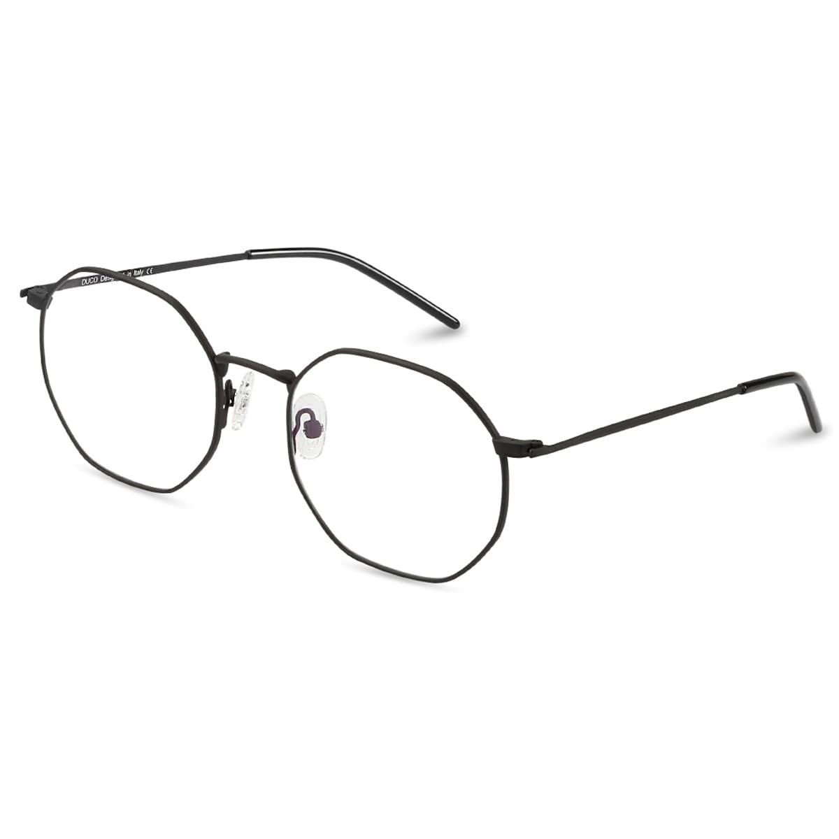 DUCO Blue Light Blocking Glasses Retro Round Clear Lens Matte Black DC309