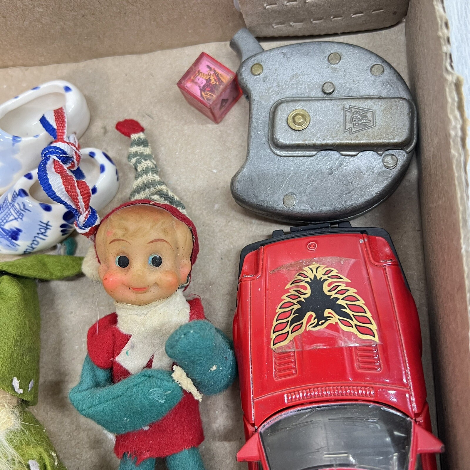 Junk Drawer Lot Christmas Ornaments Kitty Ducks Car Cat Figurine Luggage Tag