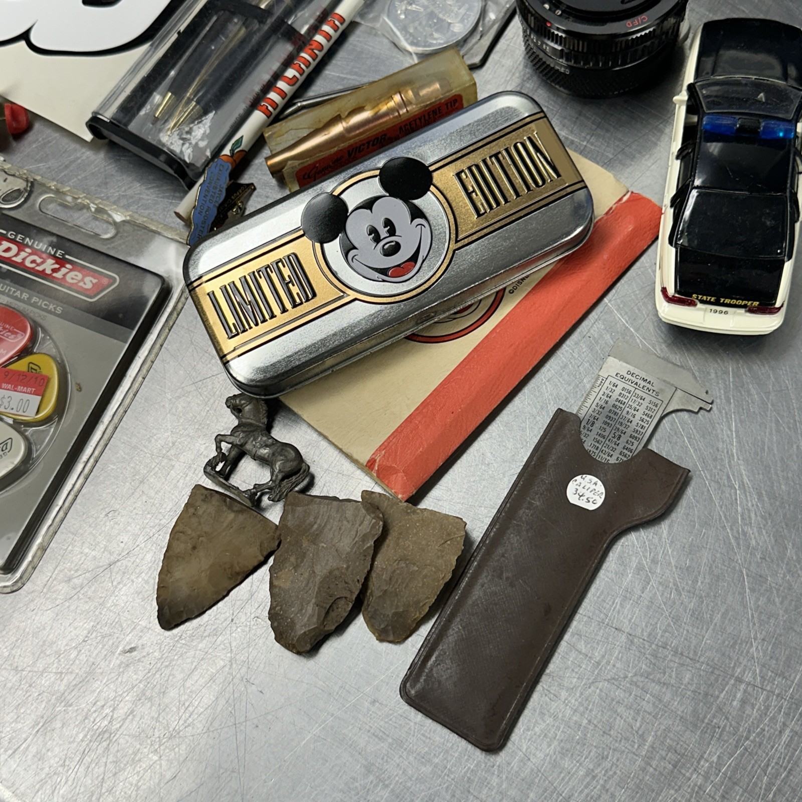 Junk Drawer Job Lot Baseball Card Stamp Jewelry Camera Metal Toys Car Coin #2