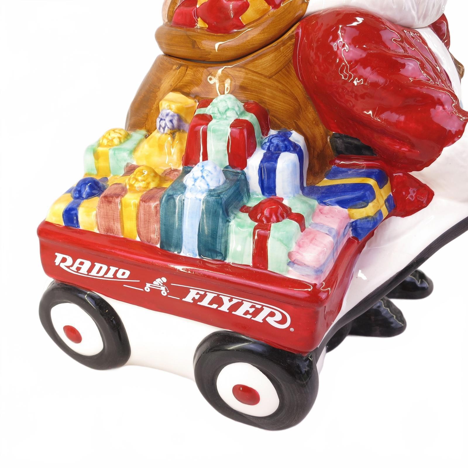 Radio Flyer Wagon Santa Claus Christmas Cookie Jar with Box