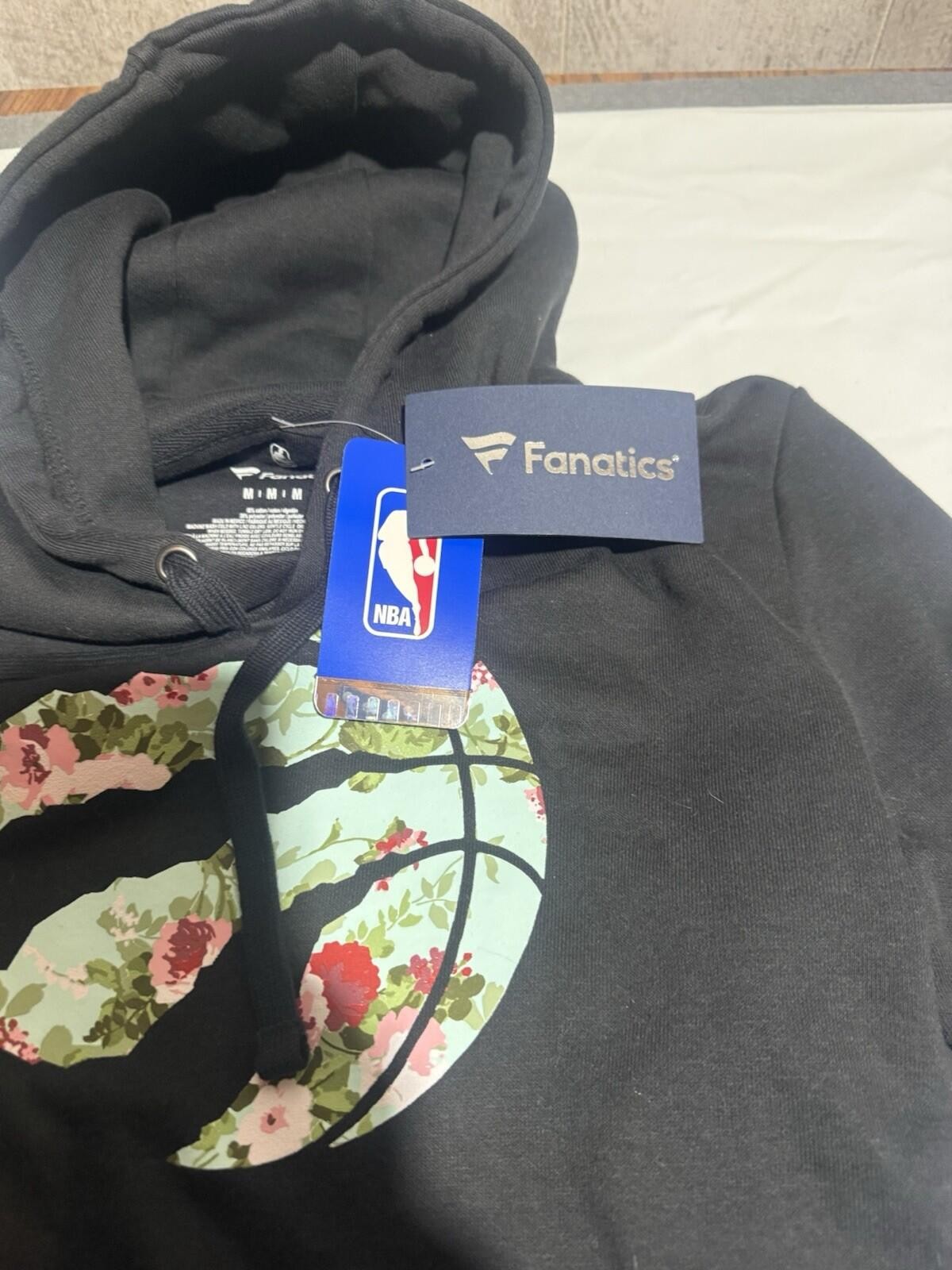 Toronto Raptors Floral Logo Hoodie Black Women’s NBA Size Medium