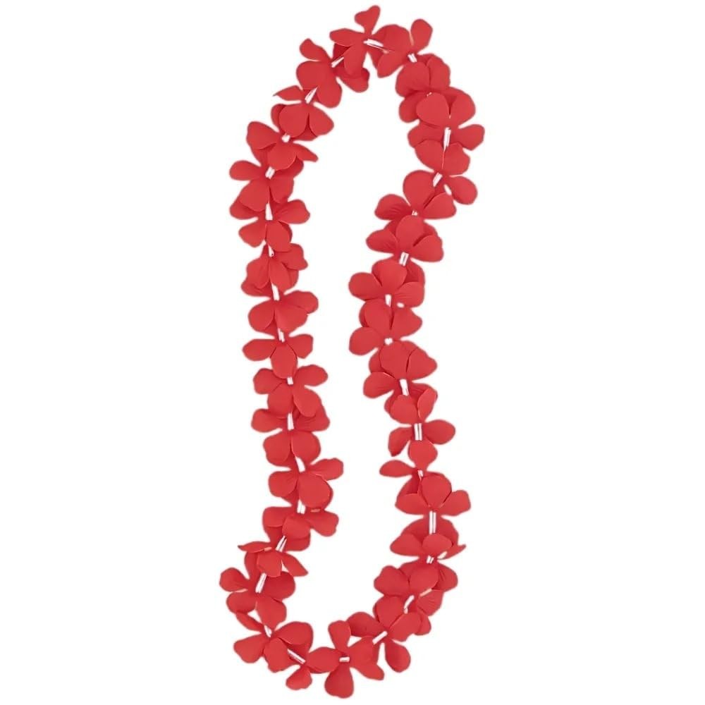 40″ Fabric Red Luau Flower Lei