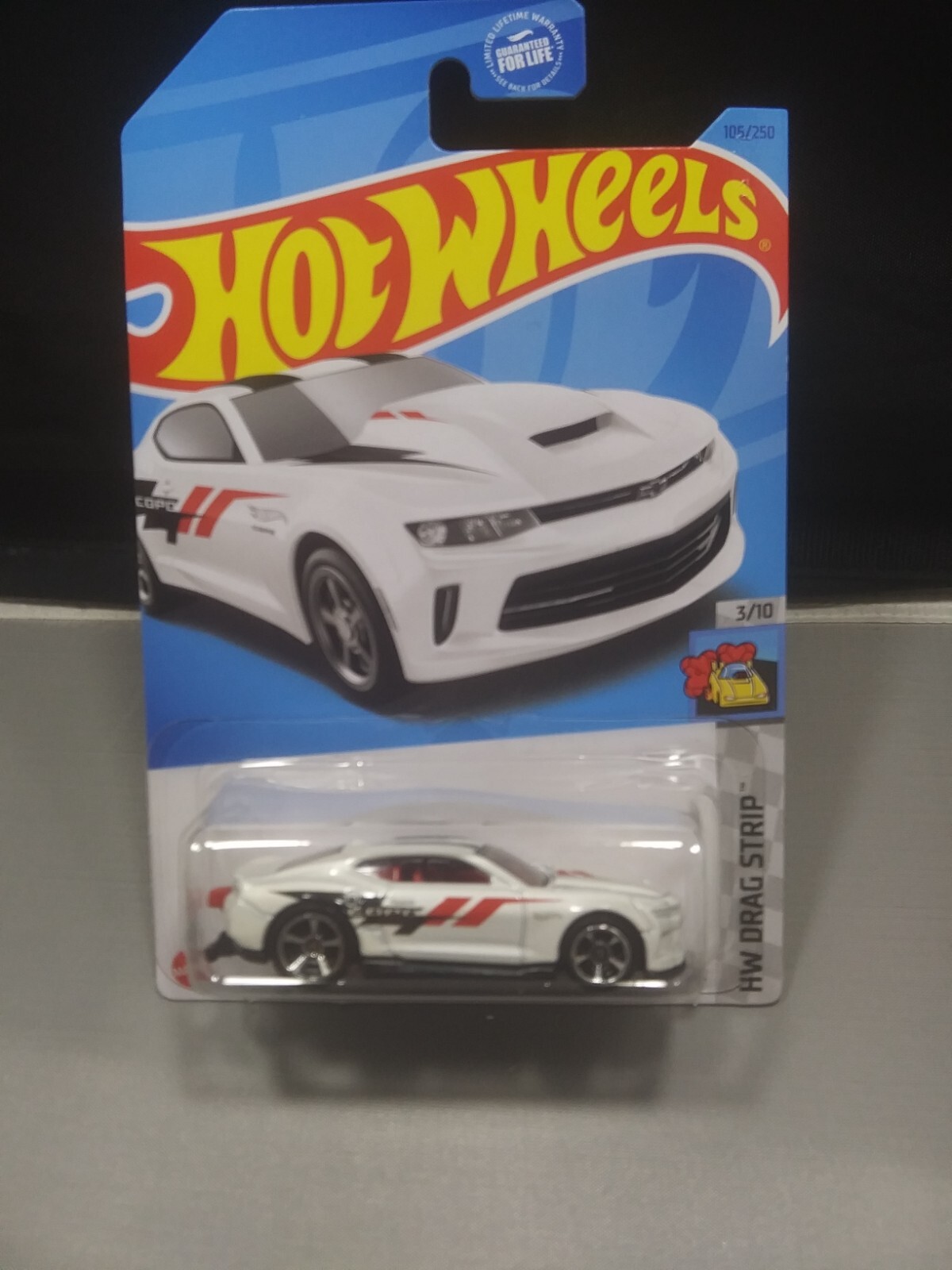 Hot Wheels ’18 COPO Camaro SS HW Drag Strip #3/10 White Diecast 1:64 Scale New