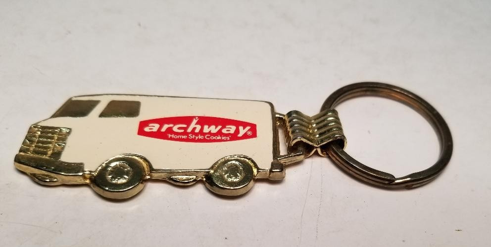VINTAGE RARE Archway Home Style Cookies Delivery Truck Advertising Key Chain