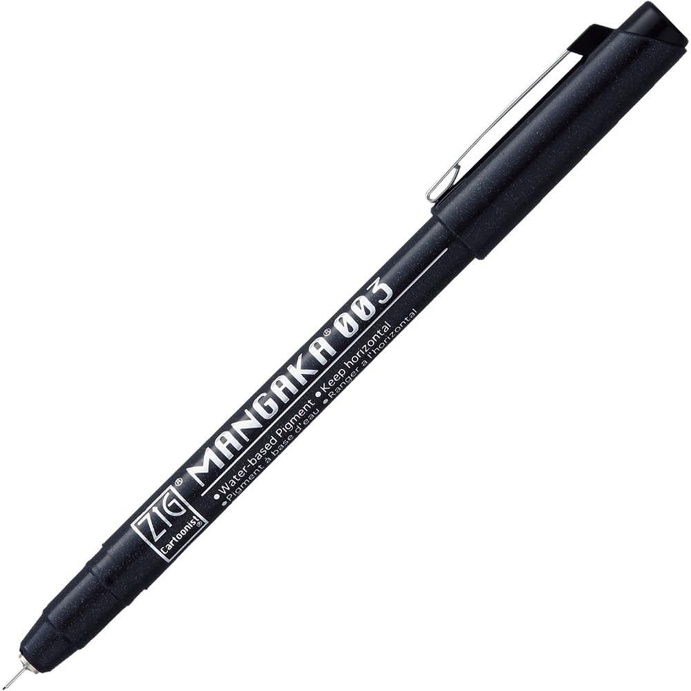 Kuretake ZIG Cartoonist MANGAKA BLACK Set of 8 Liner Pens CNM/8VBK