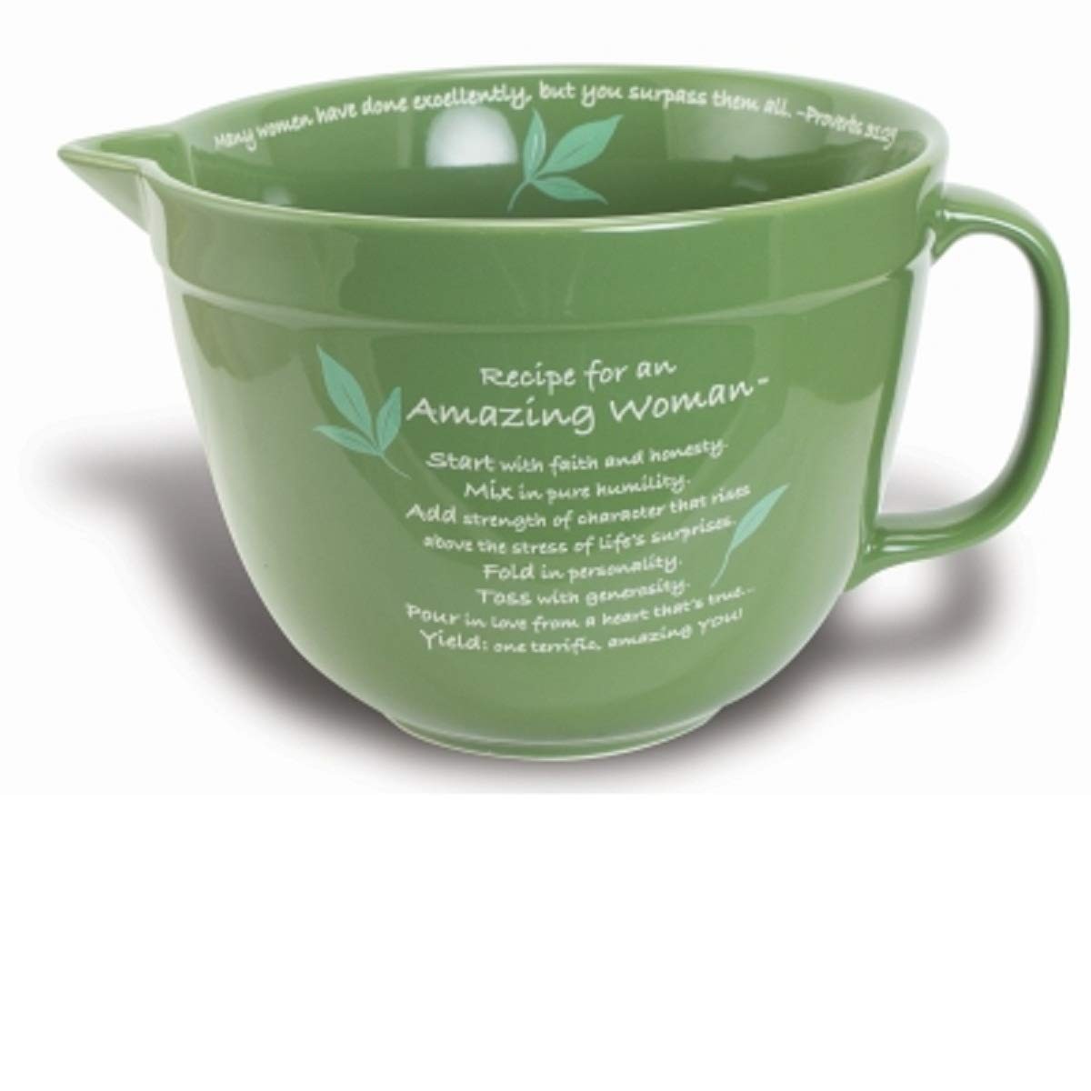 Abbey Gift Green Amazing Woman Mixing Bowl, 9.5″ x 5.75″ x 7.5″, Multicolor