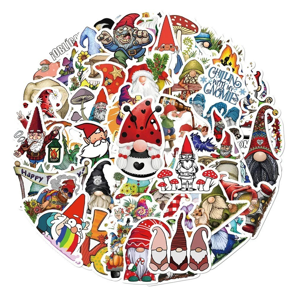 60pcs Disney Cute Cartoon Dwarf Gnome Decorations Stickers Decal Kid Toy Laptop