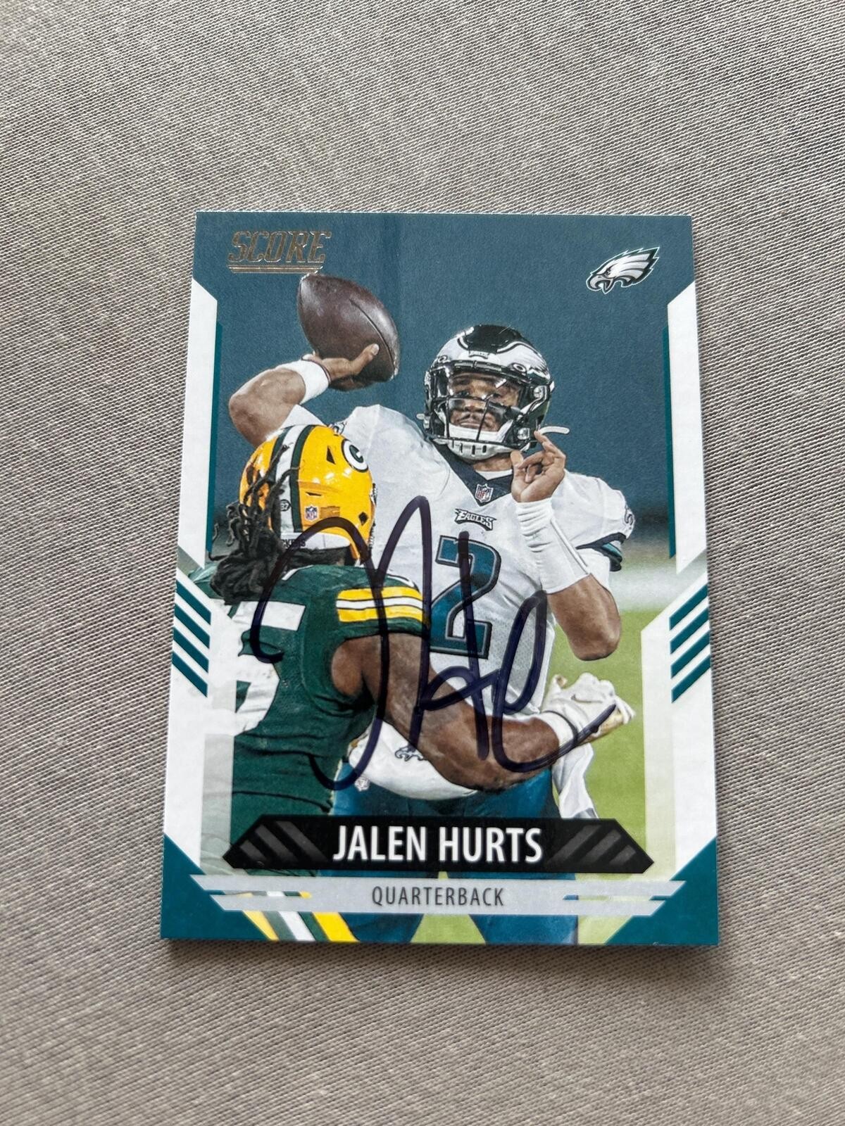 Jalen Hurts Signed Autographed Football Card Philadelphia Eagles COA