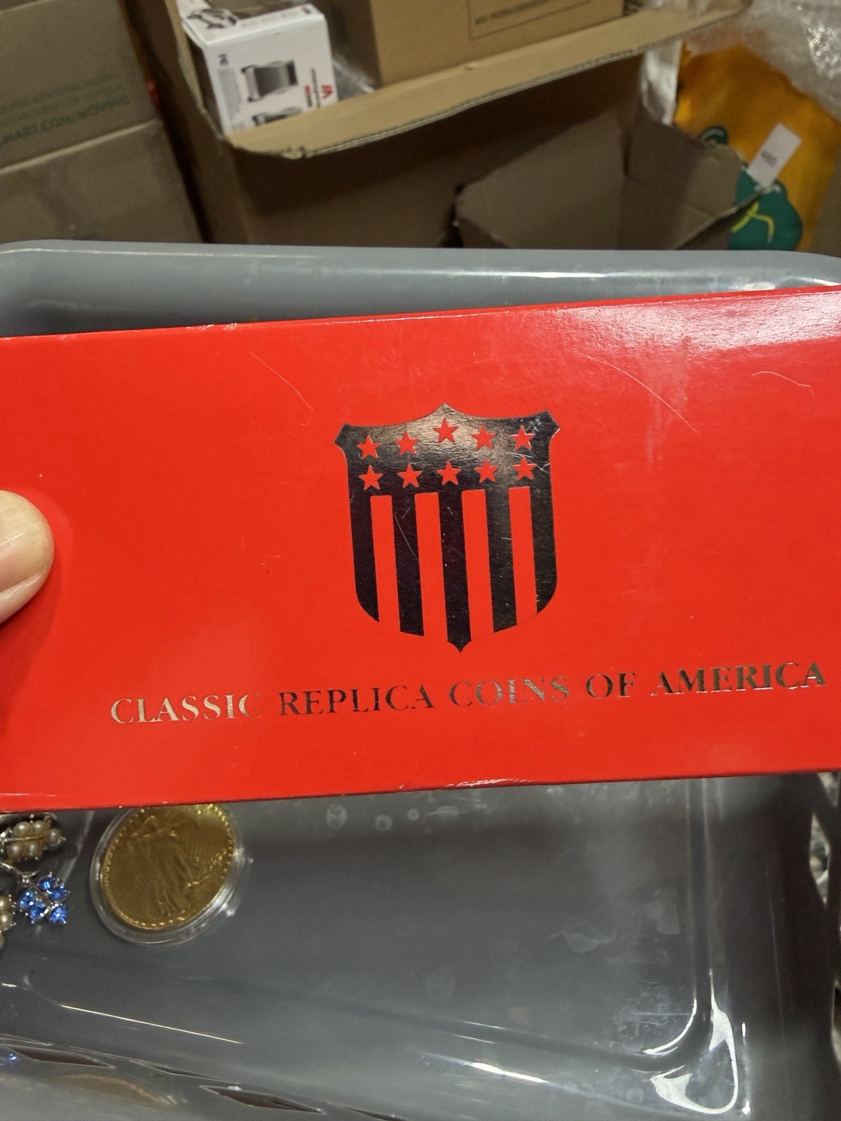 Vintage Estate Junk Drawer Lot: Replica Coins, Collector Pins, Costume Jewelry