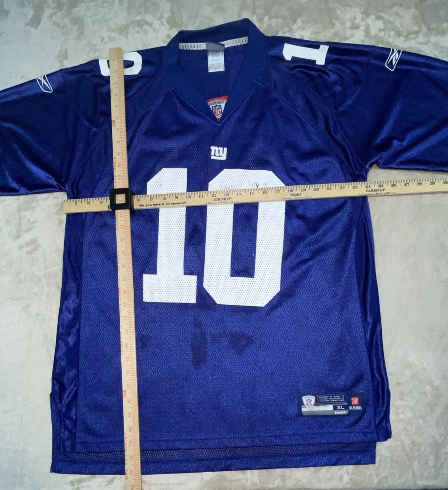 Reebok Eli Manning NY Giants #10Jersey Mens XL Blue Vintage NFL Equipment *Flaw*
