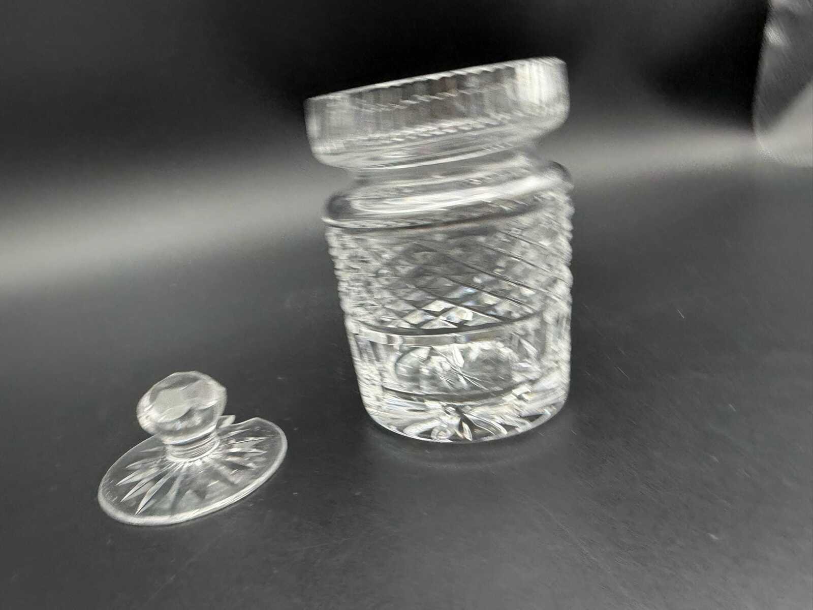 Vintage Crystal Lidded Jam Jar Covered Crystal Jar 4 Inch