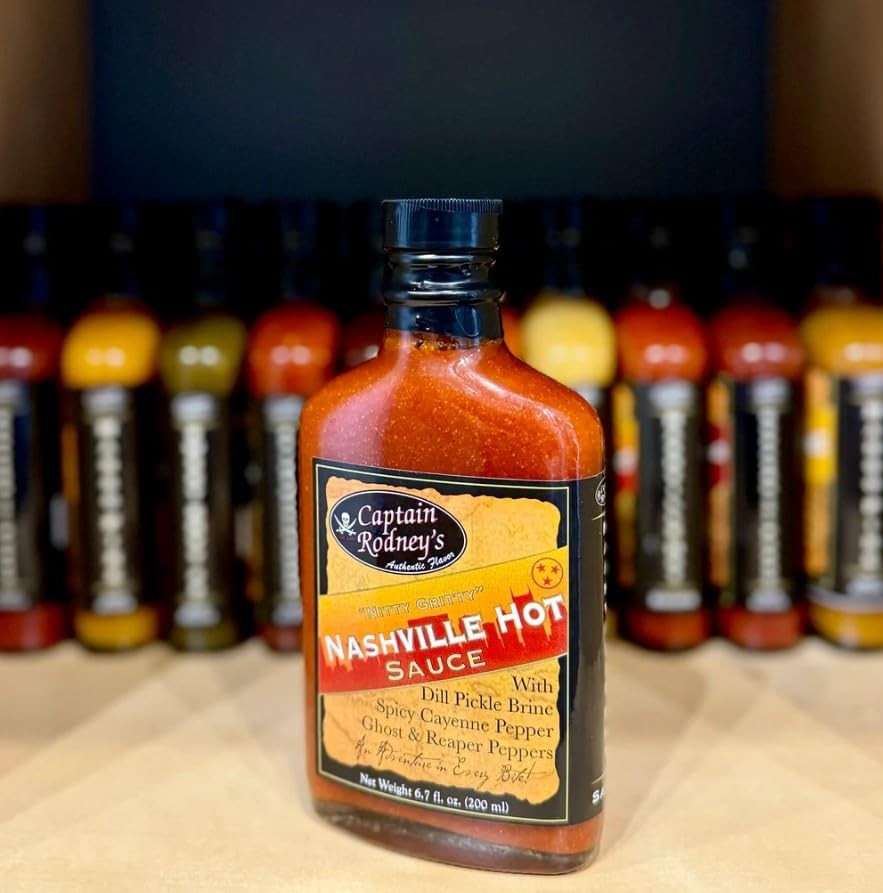 Captain Rodney’s Nashville Hot Sauce, 6.7 fl oz, Dill Pickle, Ghost & Reaper