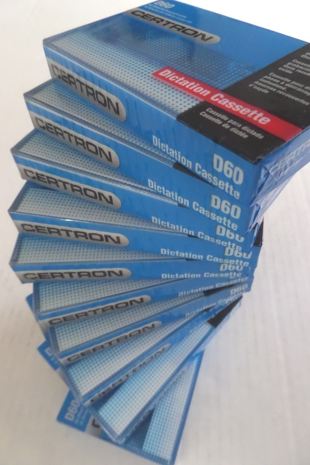 Lot of 10 Blank Audio Recording Cassette Tapes 60 Minute Dictation