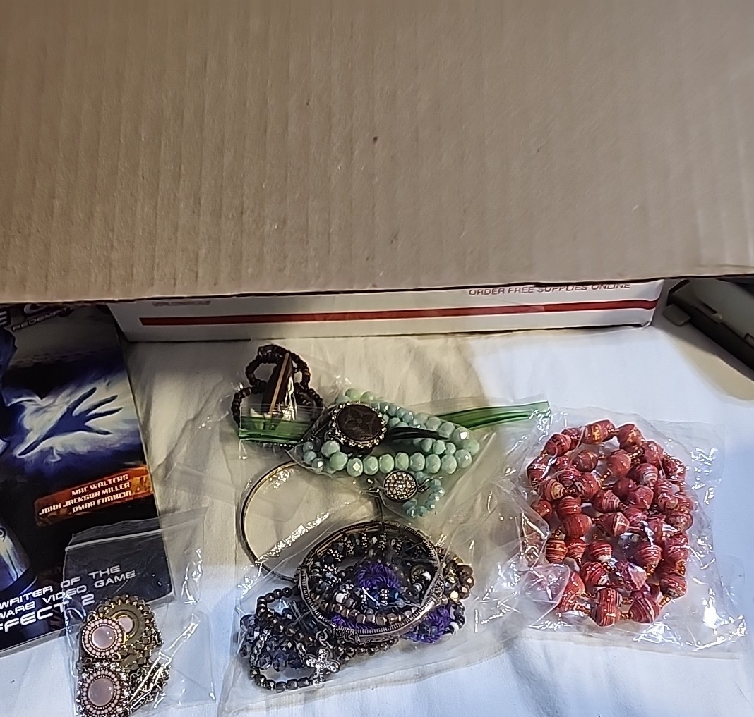Junk Drawer Lot 2 Random Games Jewelry Movie Books ECT Not All Junk Vintage Now