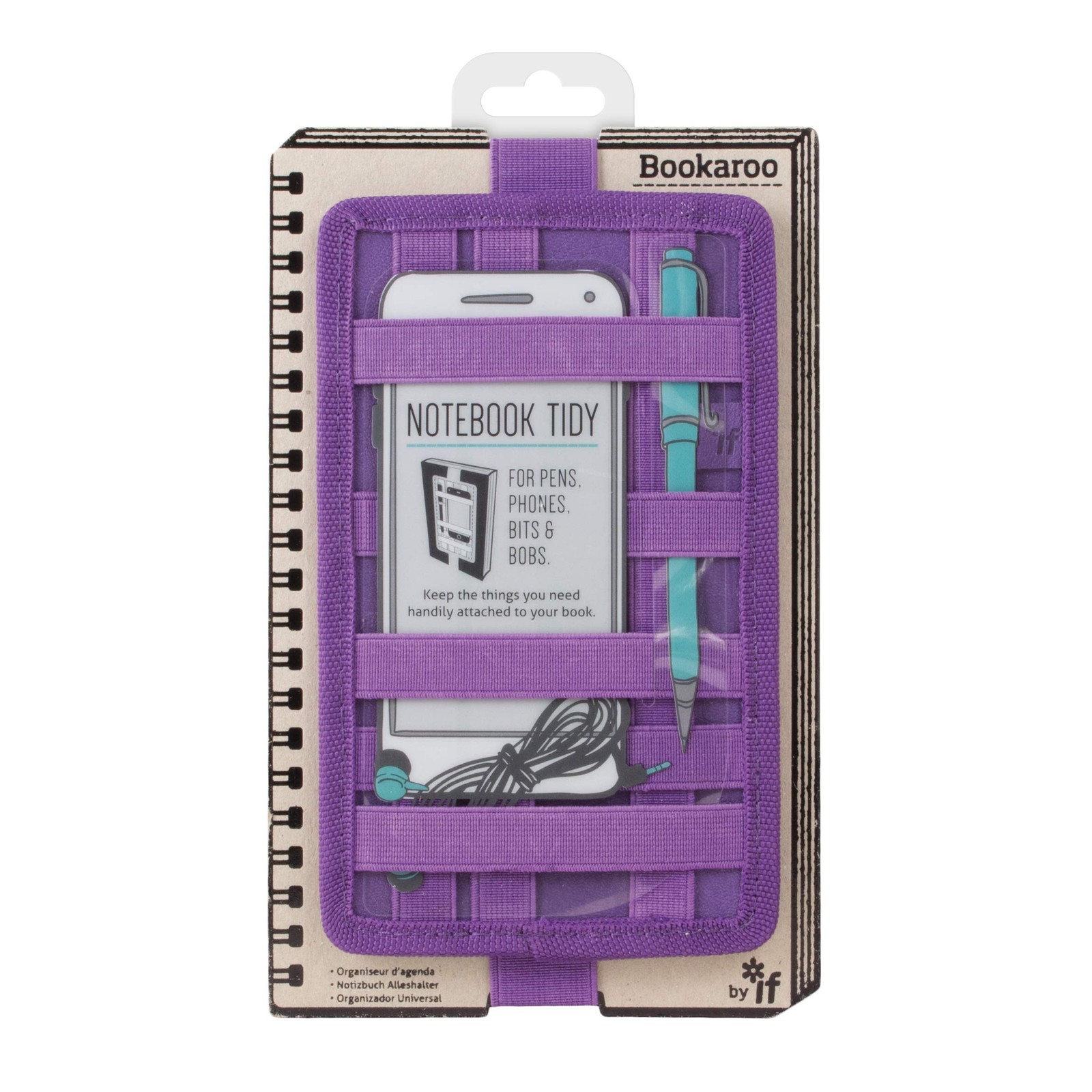 IF Bookaroo Notebook Tidy Purple Plastic Standard Functional USB C Desk Animals