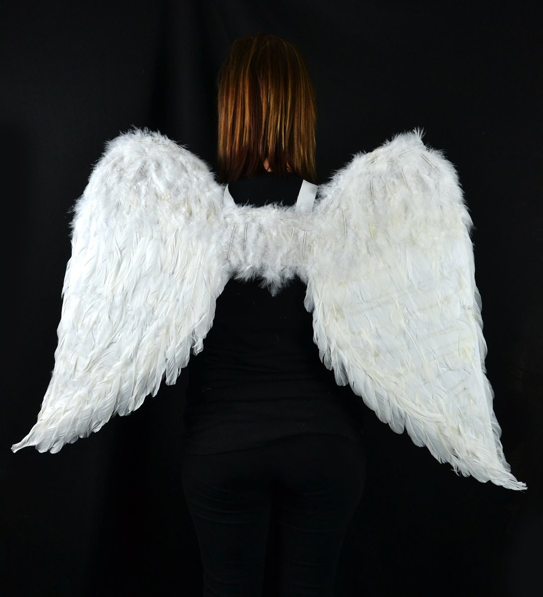 Touch of Nature Adult White Angel Wings with Elastic Straps 43 x 27 Inch