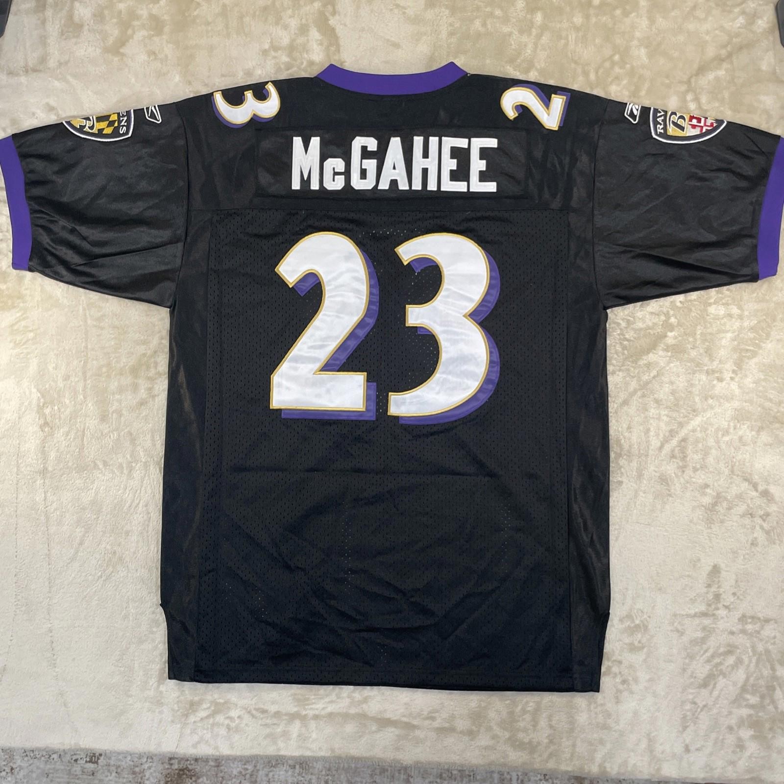 Vintage Reebok NFL Black Baltimore Ravens Jersey Willis McGahee #23 Sz 52 NWT