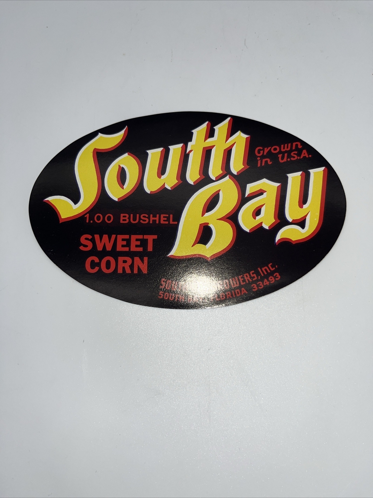 CRATE LABEL SOUTH BAY SWEET CORN SOUTH BAY GROWERS FLORIDA