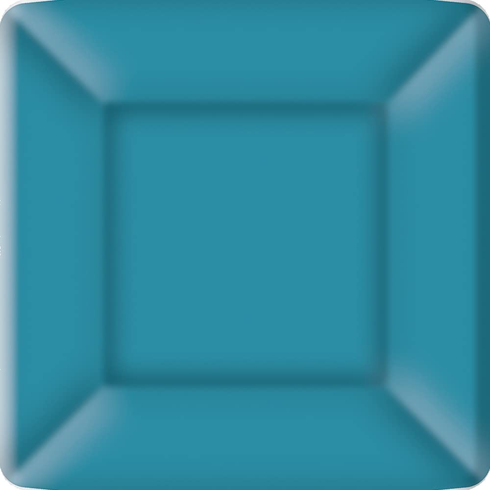 Boston International IHR Square Dessert Paper Plates, 7 x 7-Inches, On Ice Blue