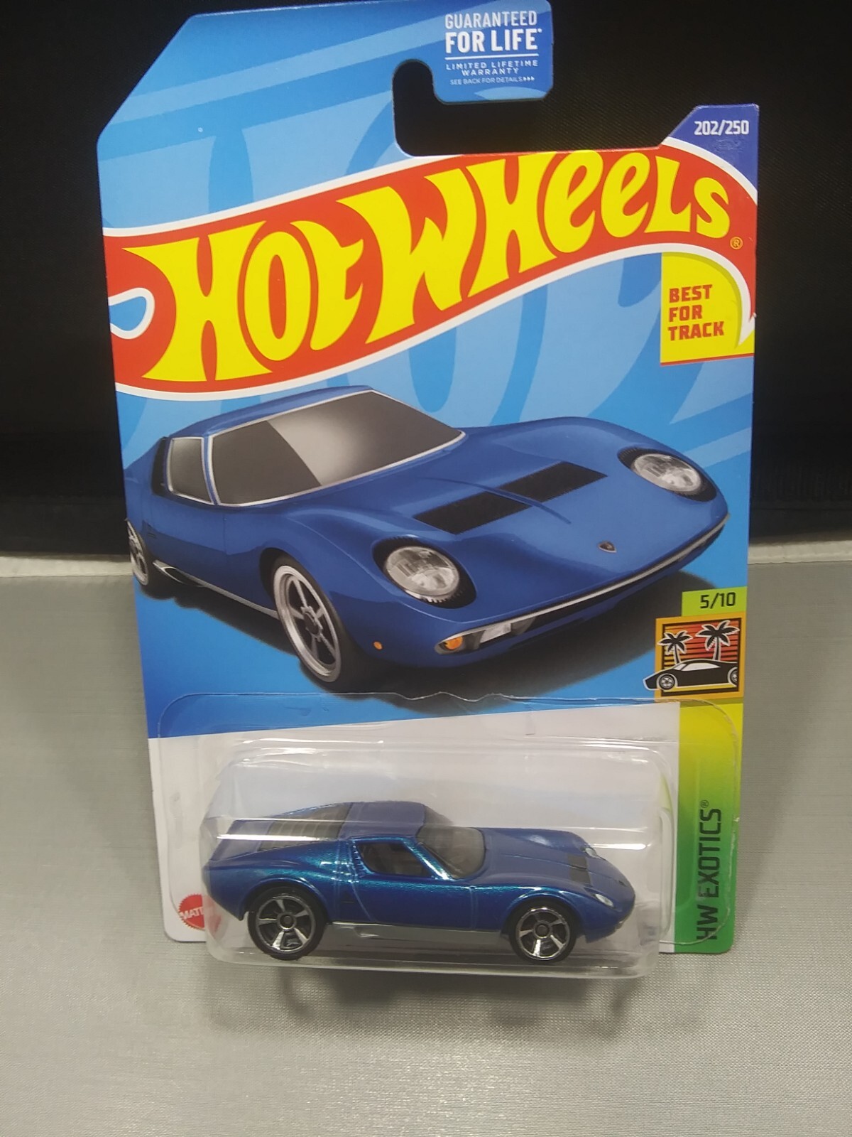 HOT WHEELS ’71 LAMBORGHINI MIURA SV HW EXOTICS #5/10 BLUE DIECAST 1:64 SCALE NEW