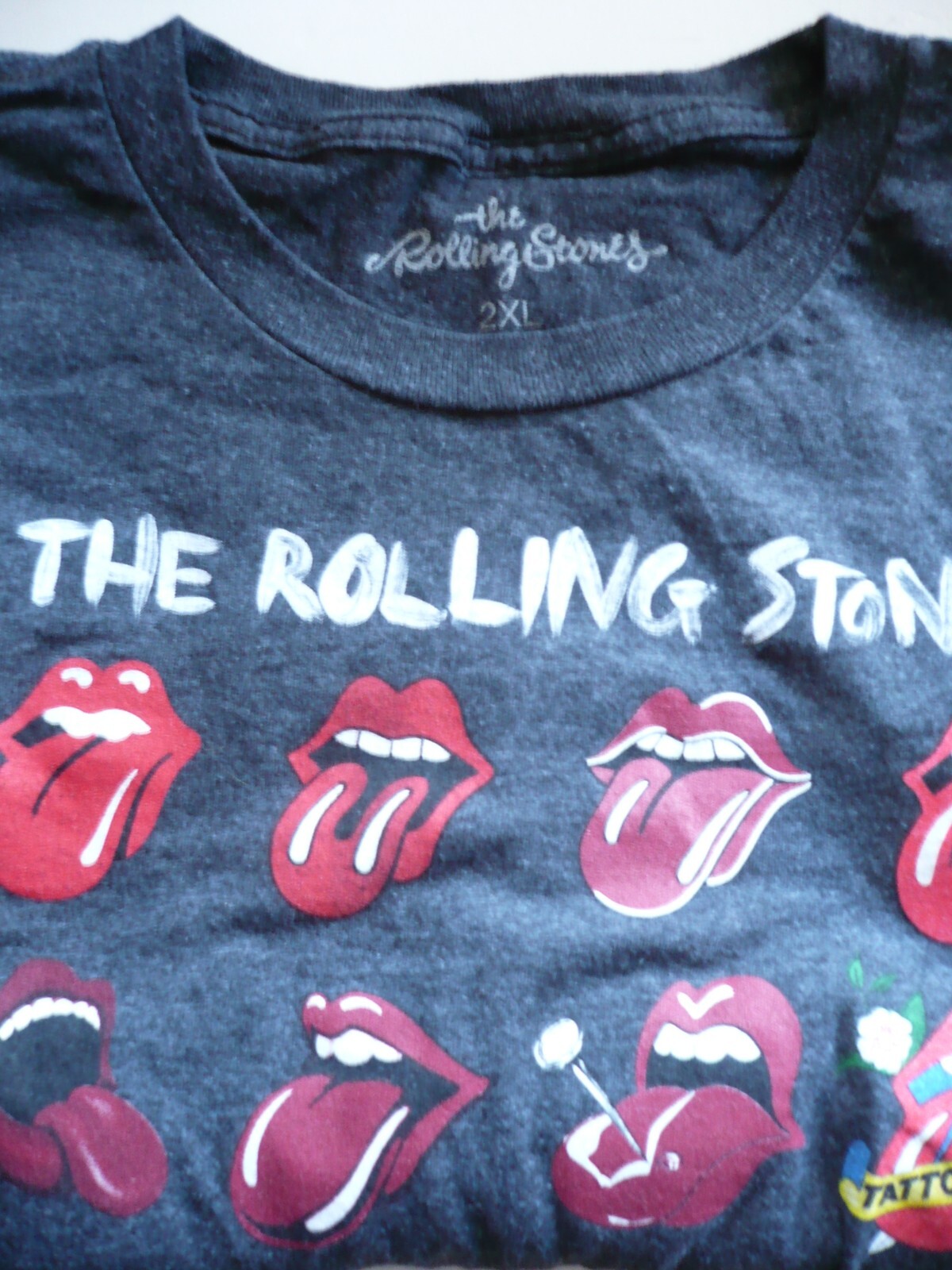 ROLLING STONES – 50 YEARS Tee T-shirt GRAY, RED LIPS, SIZE XXL ROCK SHIRT