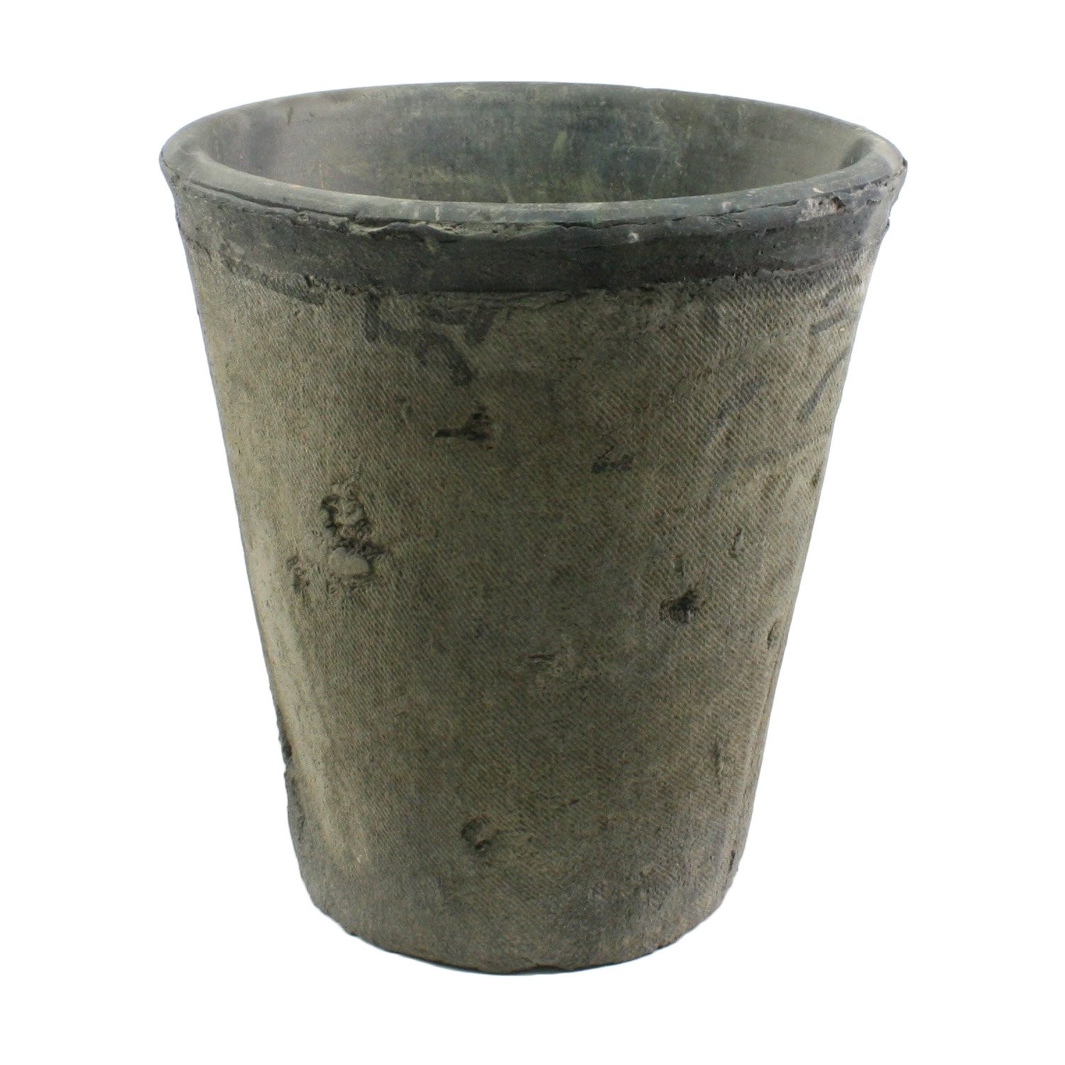 HomArt Rustic Terra Cotta Rose Pot, Large, Moss Grey, 1-Count