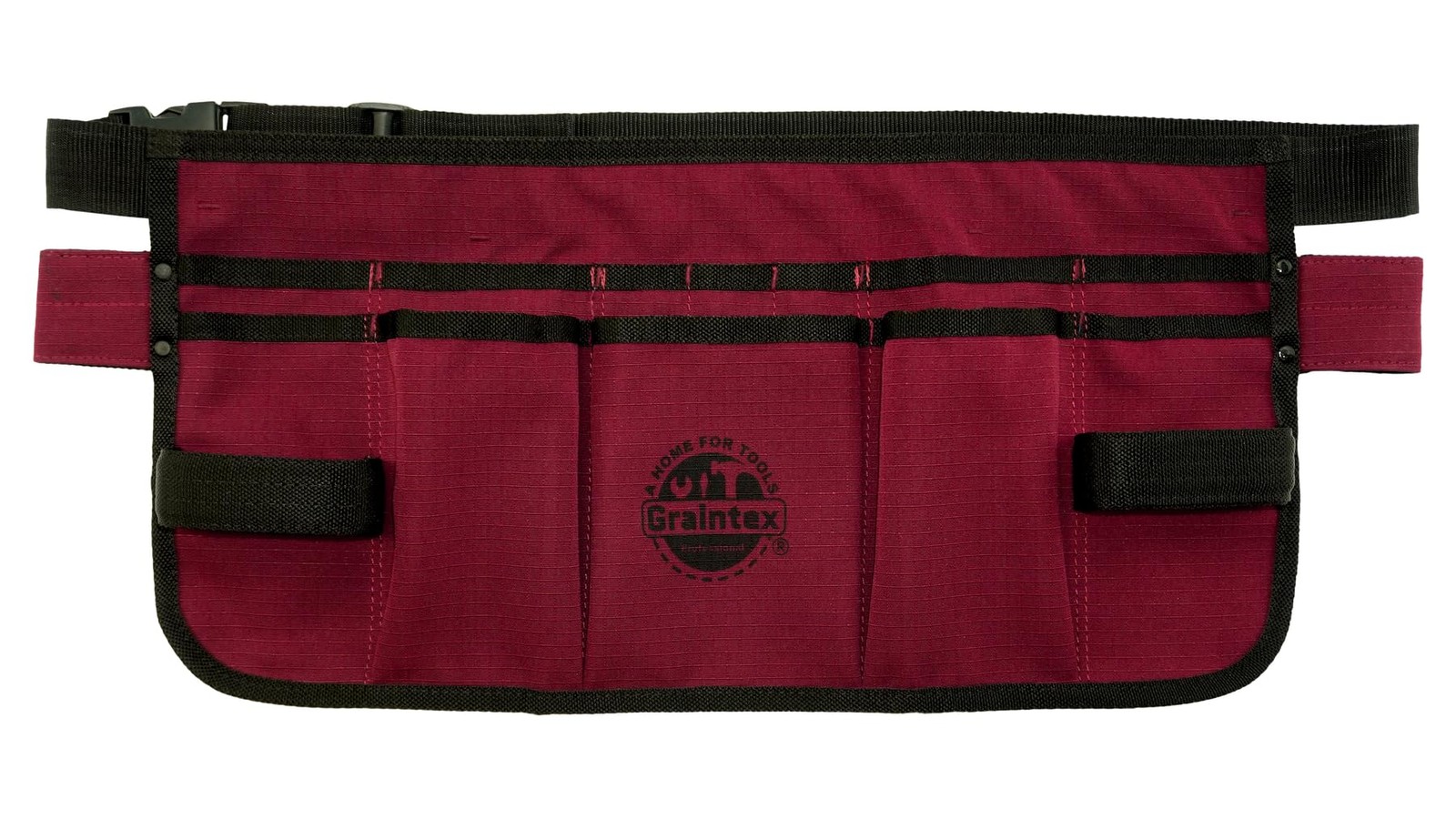 Graintex Heavy-Duty Tool Apron, 12 Pocket, Burgundy Canvas
