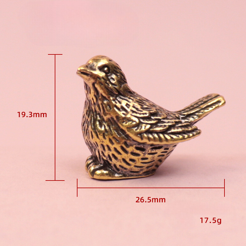2 Solid Brass Sparrow Statue Decorations Animal House Tabletop Decorations New/