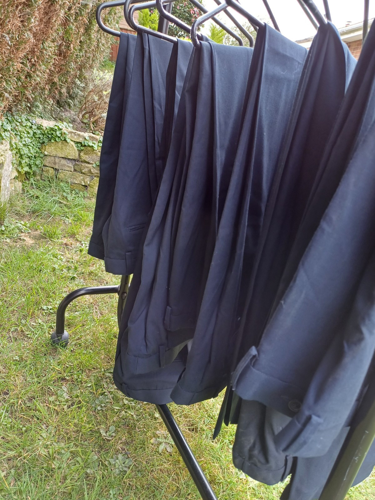 ,OFFICE WEAR 3 x pairs,Mens navy Blue trousers, , Waist 34,, Inside Leg 31,