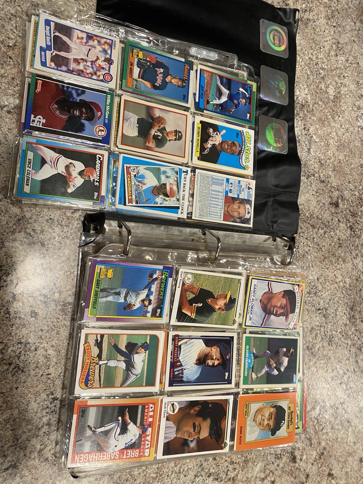 A whole binder of Baseball Cards from 1980-1990s (approx. 500 cards) retro
