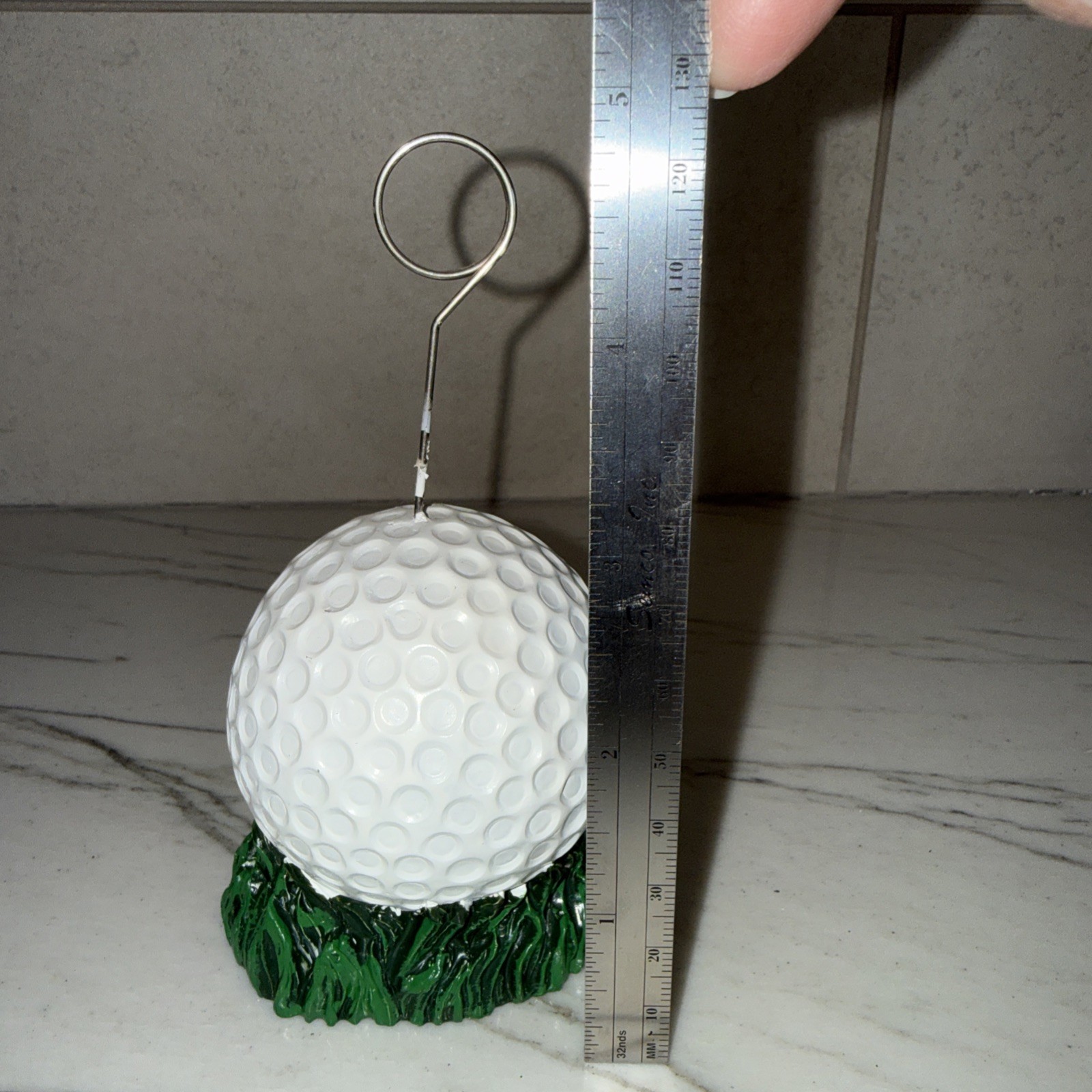 Beistle Golf Ball Photo/Balloon (7) Holders White & Green