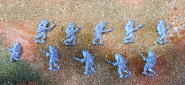 Lot: 9 Napoleonic Infantry Advance #B; 15mm Military Miniatures, Vintage Wargame
