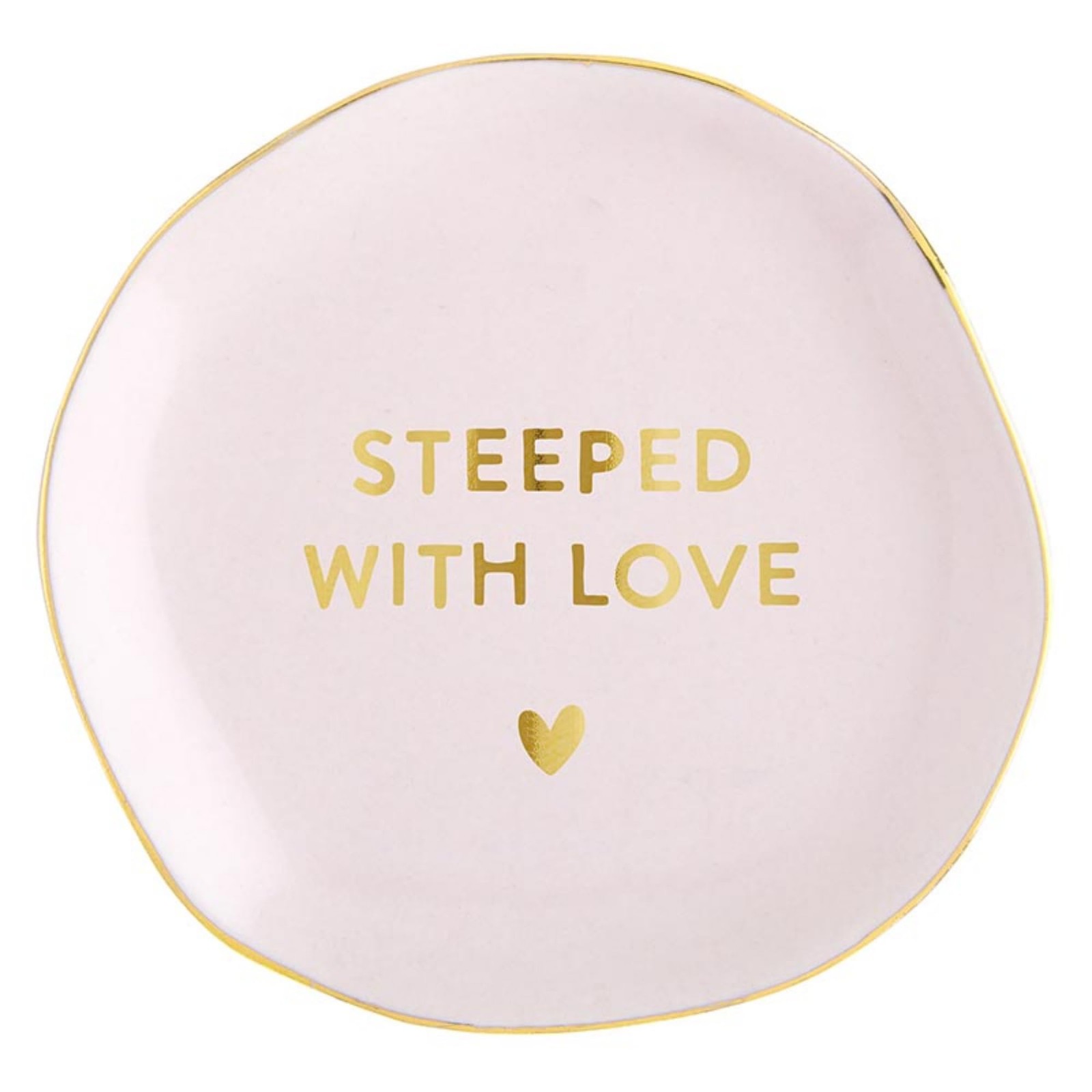 Santa Barbara Design Studio Tea Bag Holder White Ceramic Gold Foil Tea Rest,
