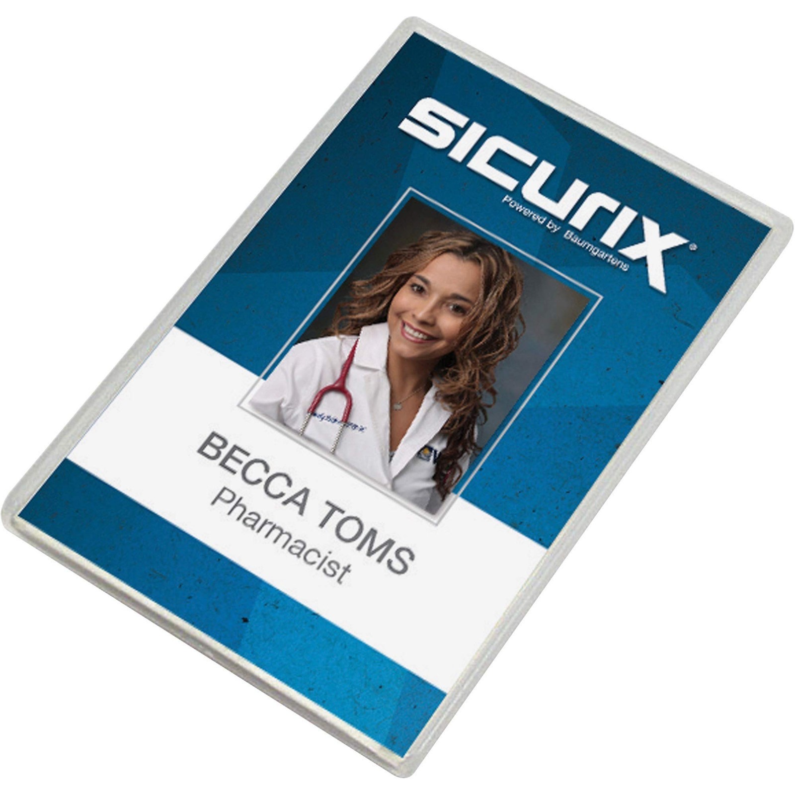 SICURIX Translucent ID Card Holder Badge Dispensers Vertical 25 Pack CLEAR