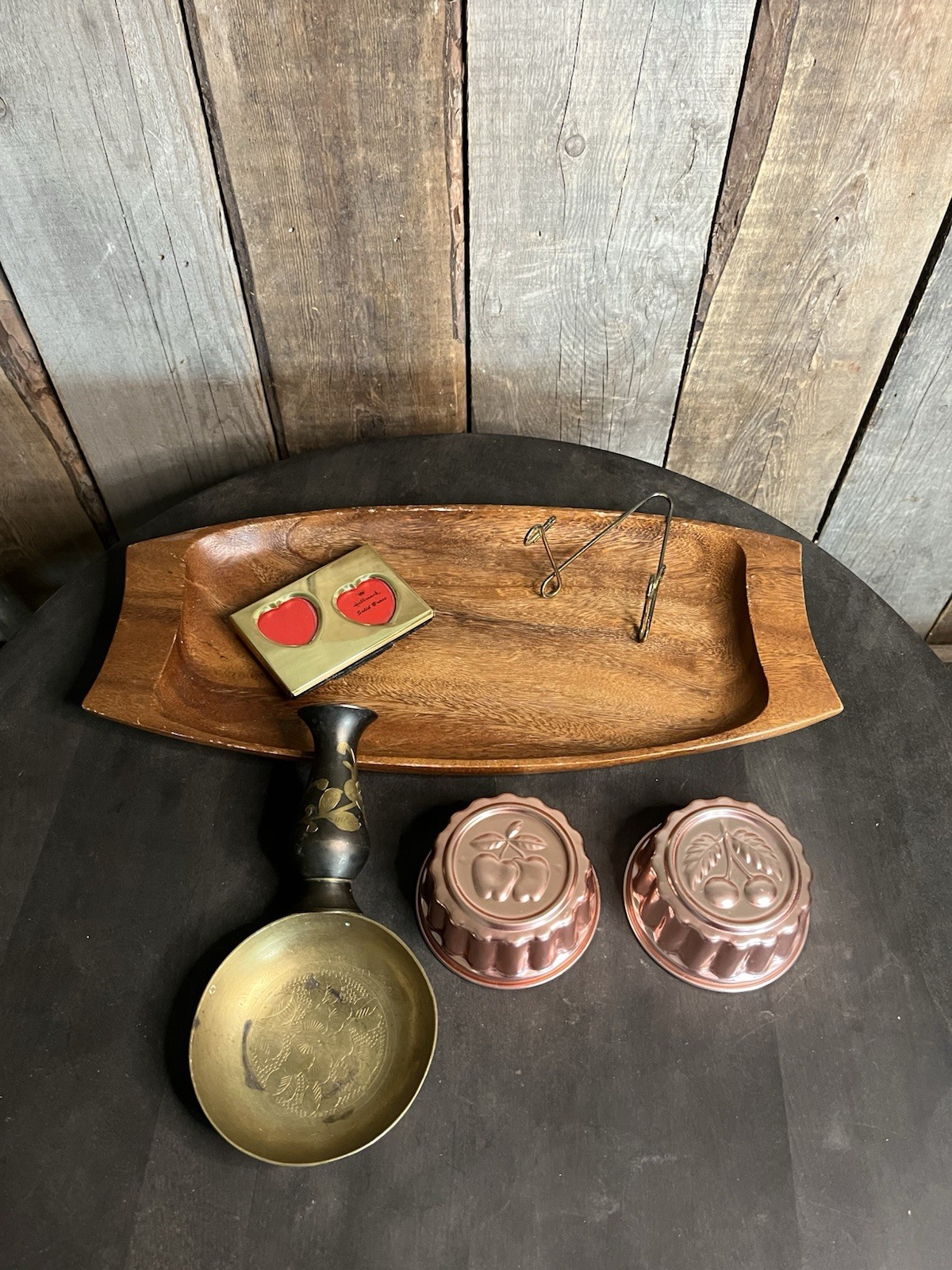 Junk Drawer Vintage Decor Miscellaneous Items Mixed Lot Brass, Wood, Molds