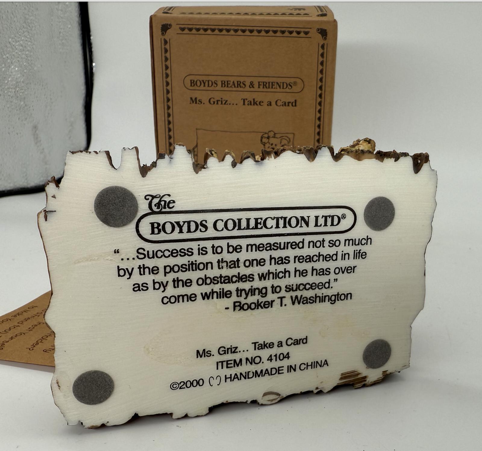 Boyds Bears Ms. Griz Take a Card Figurine w/ Box 2000
