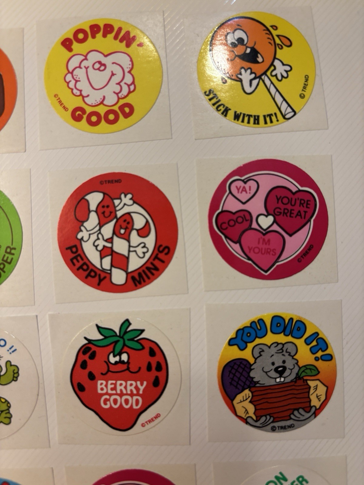 Vintage Sticker Set Trend Glossy Scratch And Sniffs