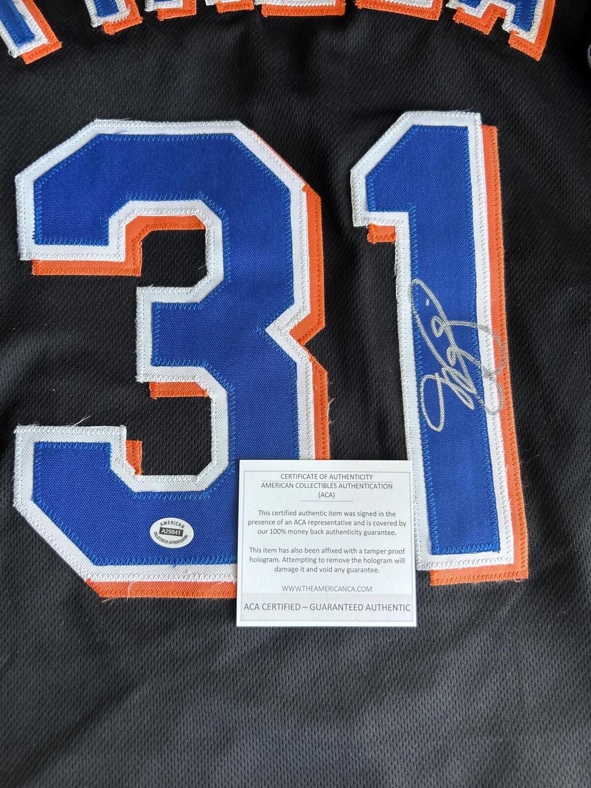 Mike Piazza New York Mets Signed Autographed Black Jersey w/ COA