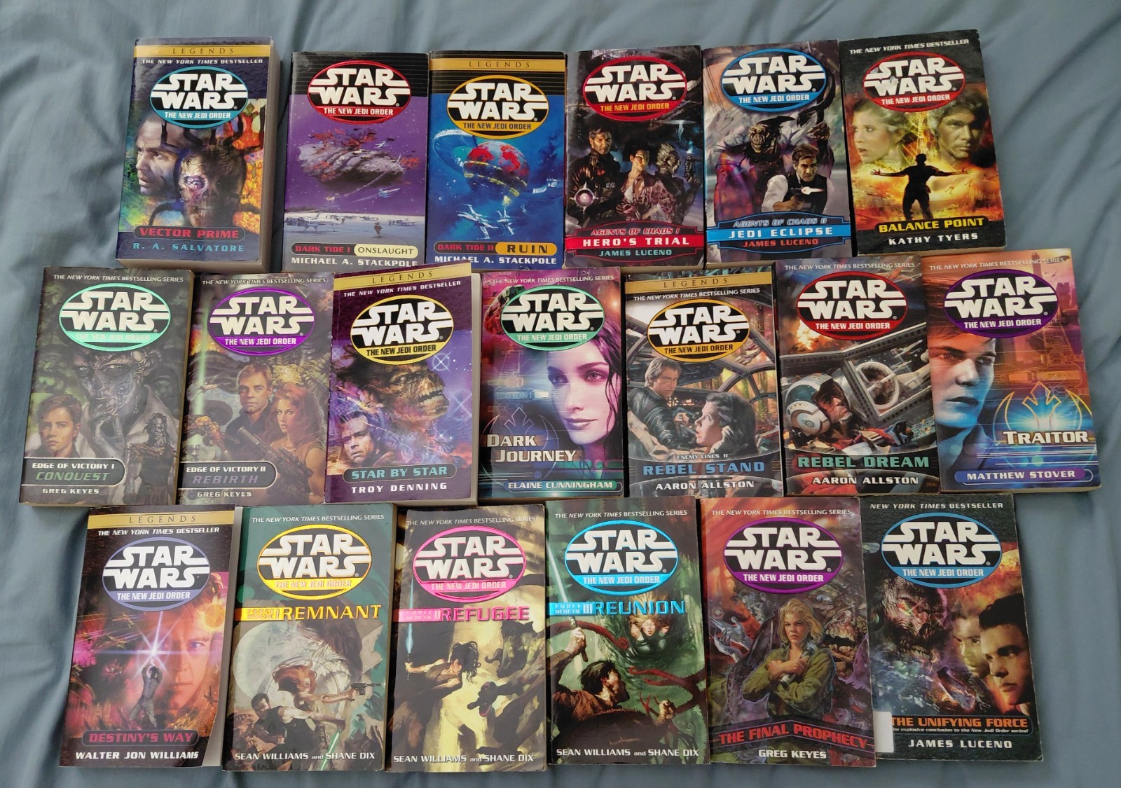 STAR WARS NEW JEDI ORDER Complete (1-19) Series VINTAGE PBs 1st/1st Printings