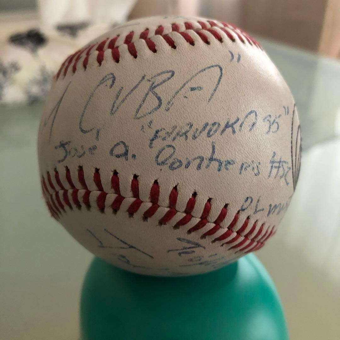 Team Cuba 1995 Autographed Baseball Rare Signed Ball Fukuoka Visit Used
