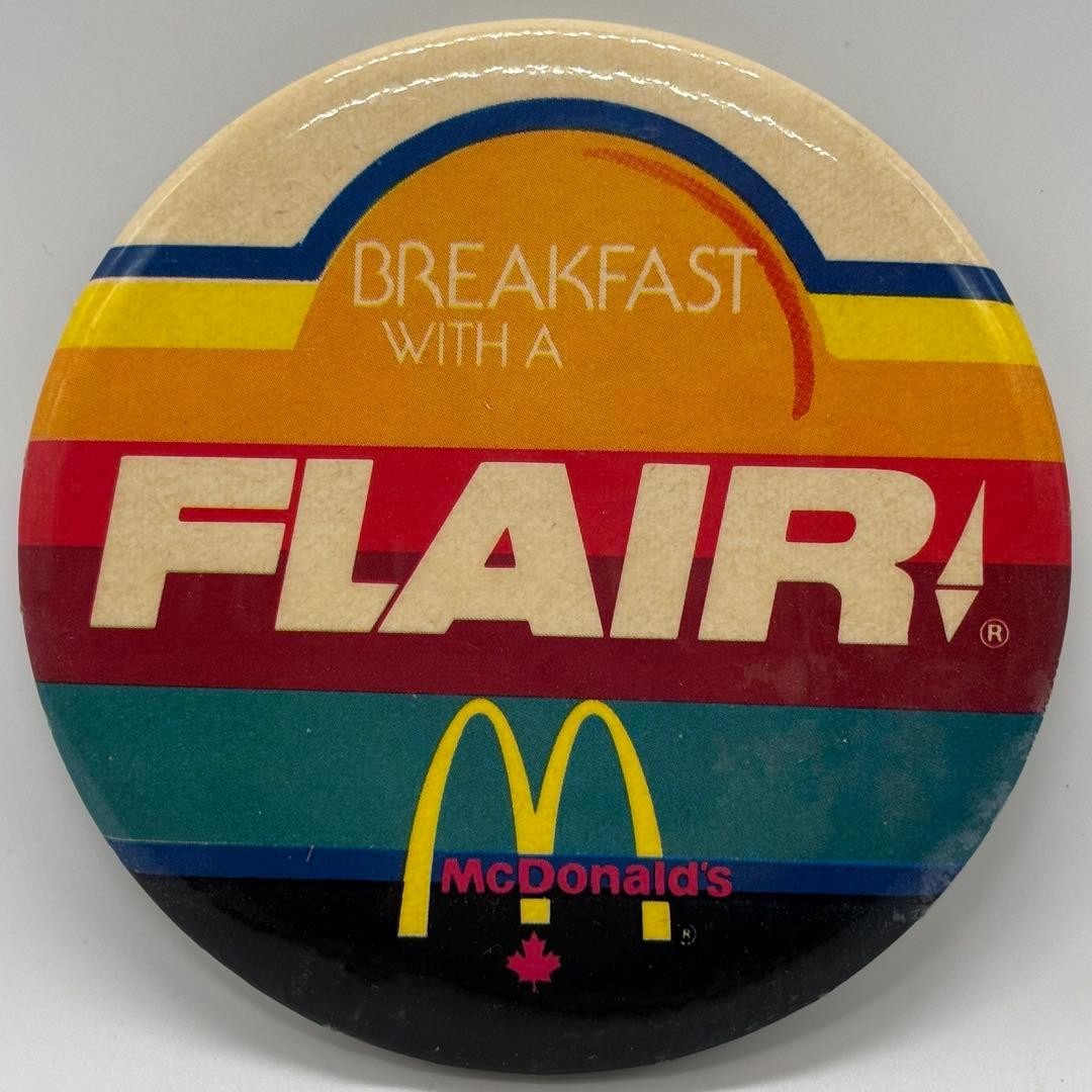 80s Vintage Large Can Badge McDonald’s FLAIR